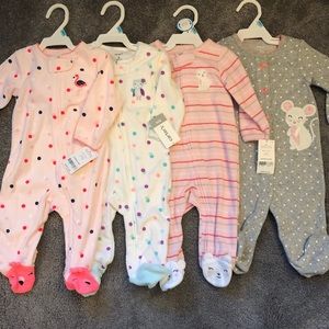 NWT Carters Set of 4 Footie Sleepers PJ